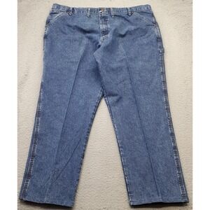 Wrangler Carpenter Jeans Mens 44x30 Blue Denim Workwear Streetwear Hammer Loop